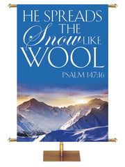 Portraits of Sacred Winter He Spreads the Snow C - Christmas Banners - PraiseBanners