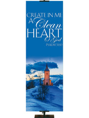 Portraits of Sacred Winter Create In Me a Clean Heart E - Christmas Banners - PraiseBanners