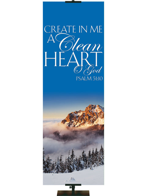 Portraits of Sacred Winter Create In Me a Clean Heart F - Christmas Banners - PraiseBanners