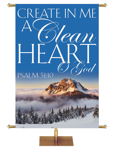 Portraits of Sacred Winter Create In Me a Clean Heart F - Christmas Banners - PraiseBanners