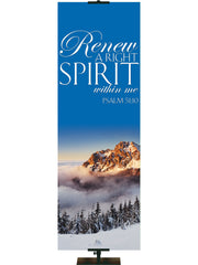 Portraits of Sacred Winter Renew A Right Spirit F - Christmas Banners - PraiseBanners