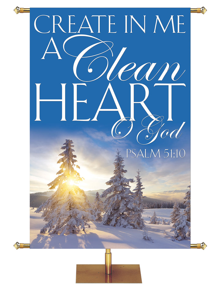 Portraits of Sacred Winter Create In Me a Clean Heart G - Christmas Banners - PraiseBanners