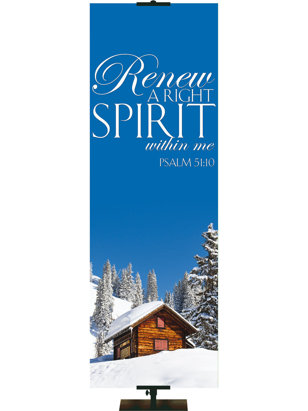 Portraits of Sacred Winter Renew A Right Spirit H - Christmas Banners - PraiseBanners