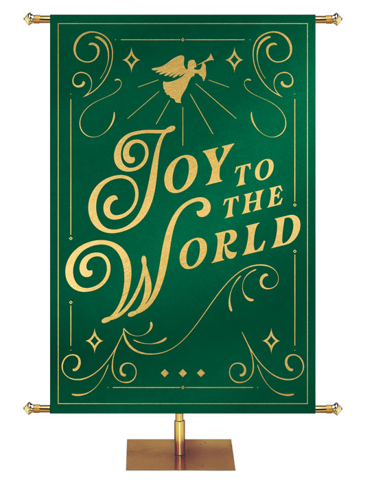 Joy to the World Shimmering Christmas Church Banner
