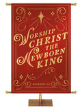 Worship Christ the Newborn King Shimmering Christmas Church Banner