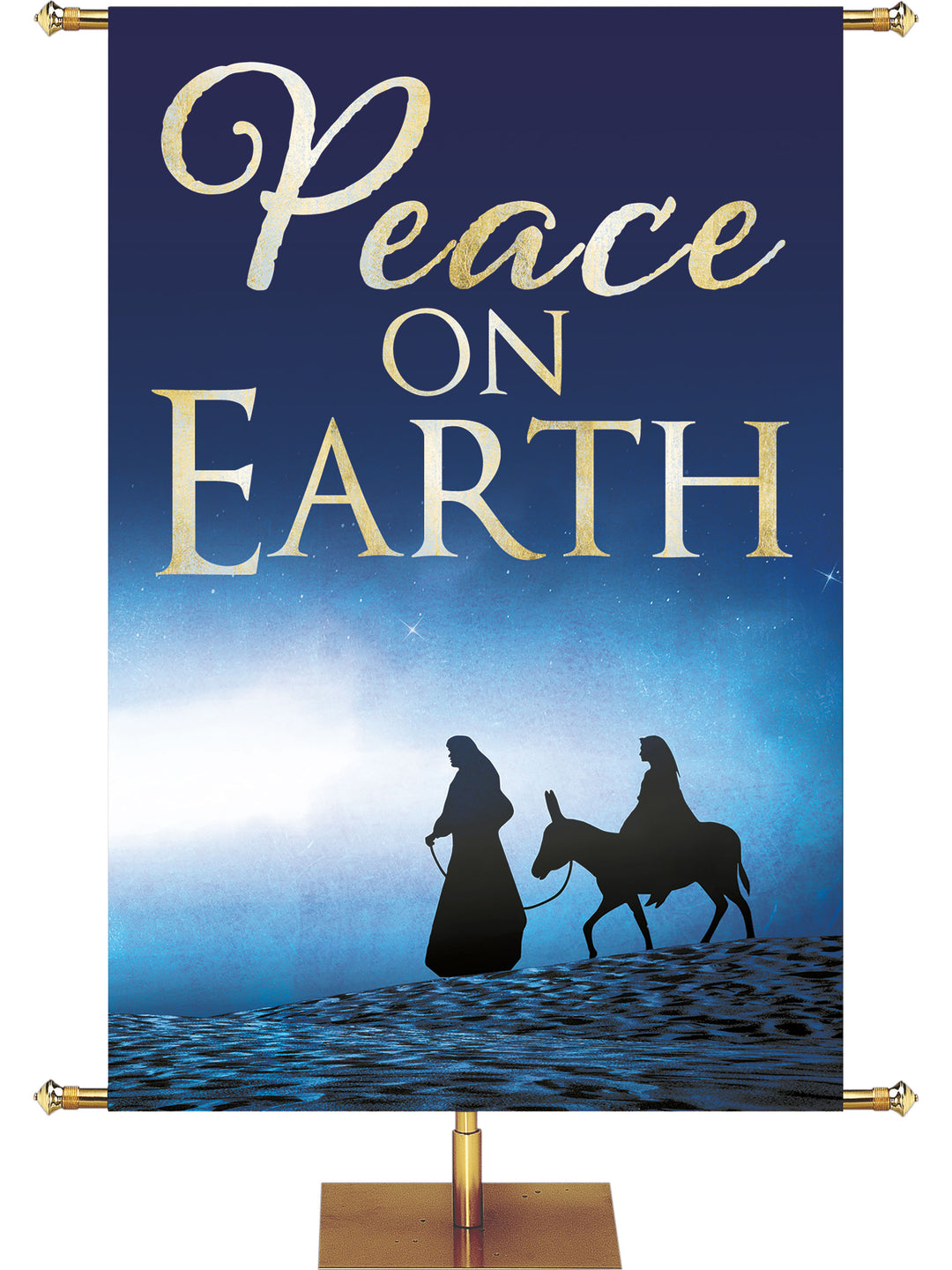 Silent Night Silhouettes Peace on Earth - Christmas Banners - PraiseBanners