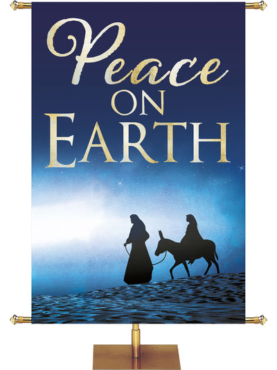 Silent Night Silhouettes Peace on Earth - Christmas Banners - PraiseBanners
