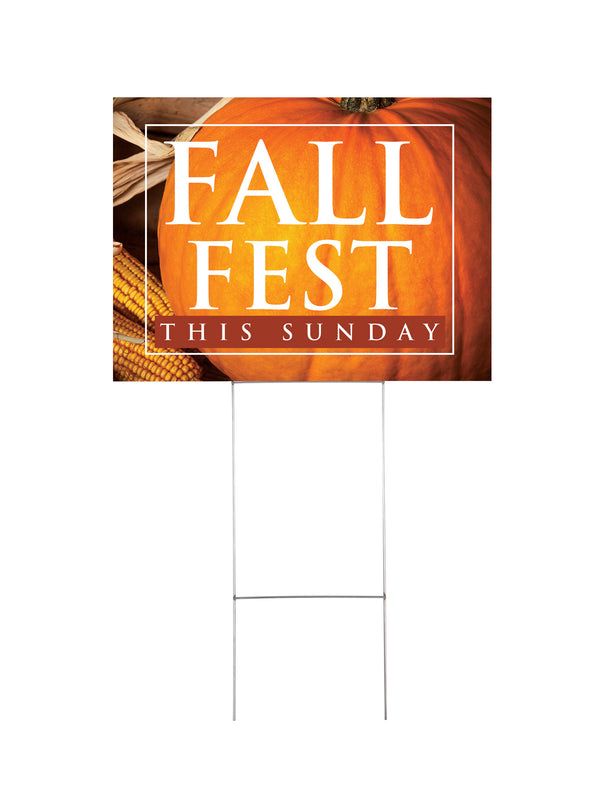 Custom Yard Signs - Fall Fest Design - Set of 10