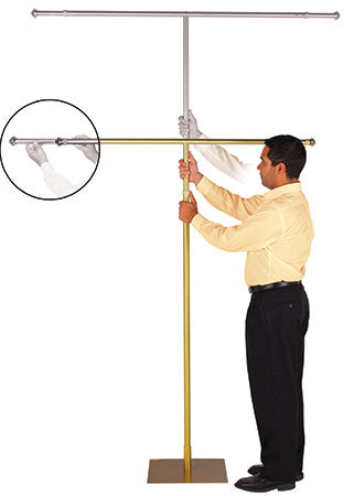 Universal T-pole Banner Stand Set in Black and Gold